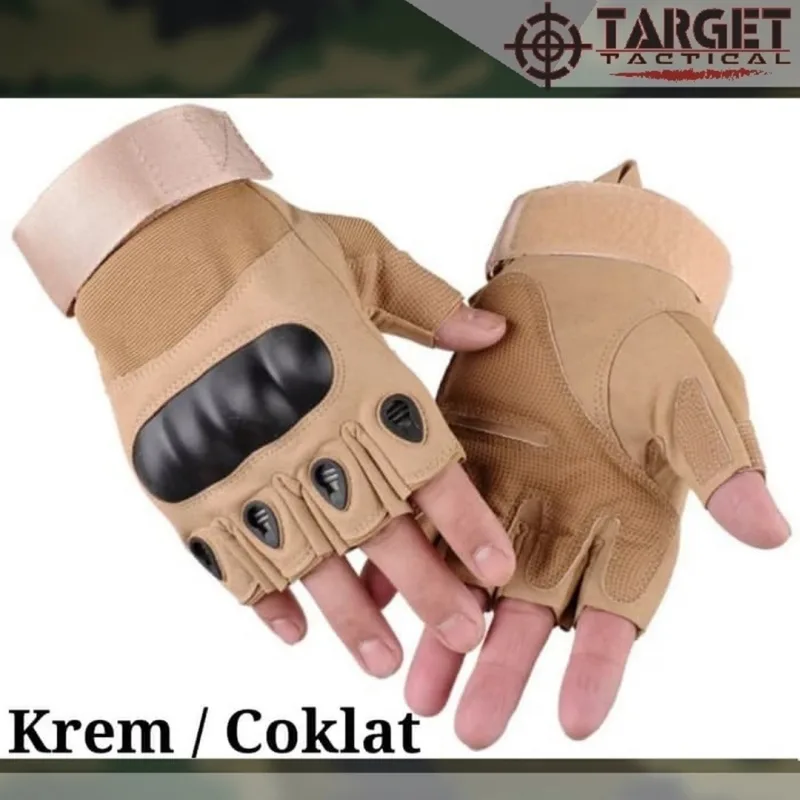 Sarung Tangan Tactical Oakley Half - Krem